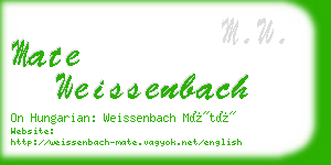 mate weissenbach business card